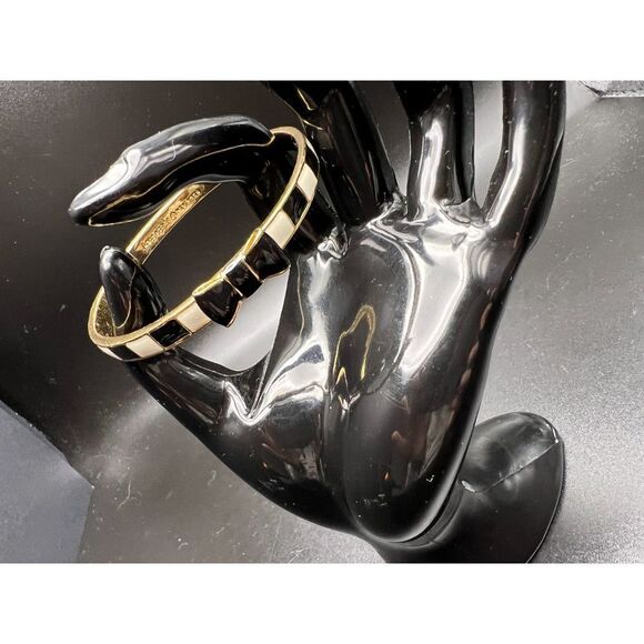 Kate Spade Black Striped Bow Bangle - Picture 7 of 8